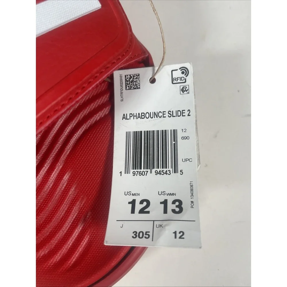 New Adidas Men's Alphabounce  2.0‎ sandals Slides Size US 12  #IE6422 Red